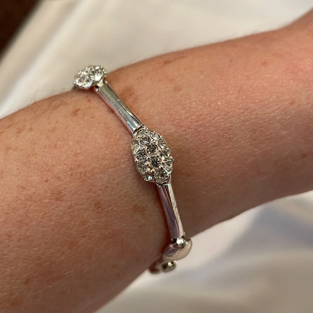 Gorgeous Silver Tone Crystal Bracelet